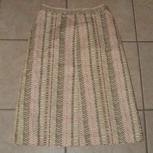LIKE NEW Multicolored Print Sz Small Church Office Lined Midi Skirt Side Pockets
